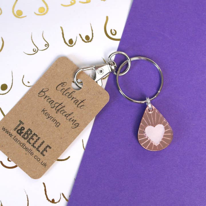 Liquid Love Acrylic Droplet Breastfeeding Keyring for wholesale by T & Belle
