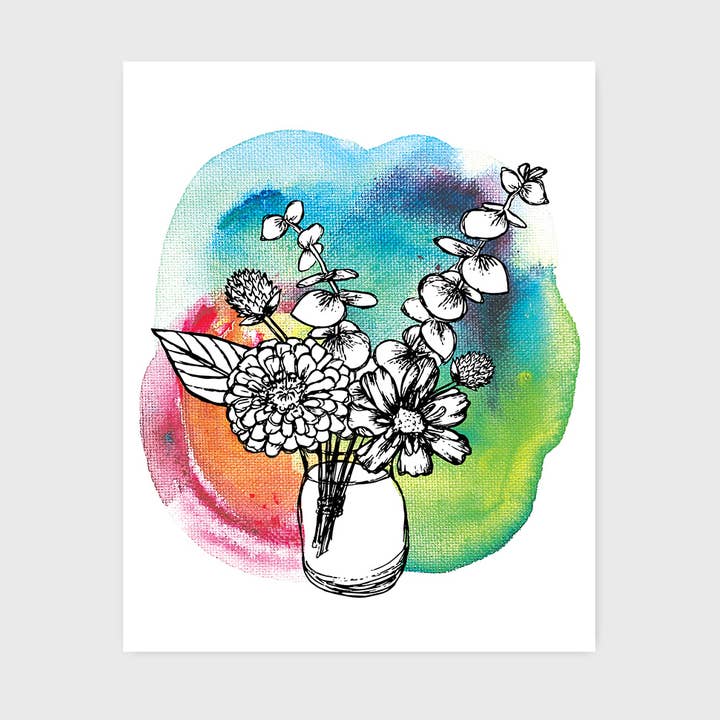 Bouquet Art Print 8x10" for wholesale by Jeanelle Demers