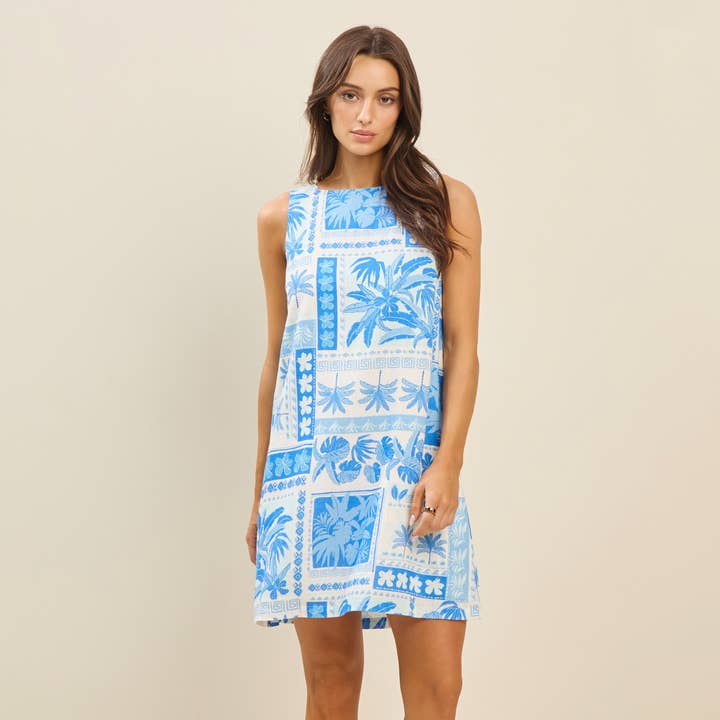 Tropical Printed Shift Dress for wholesale by Able
