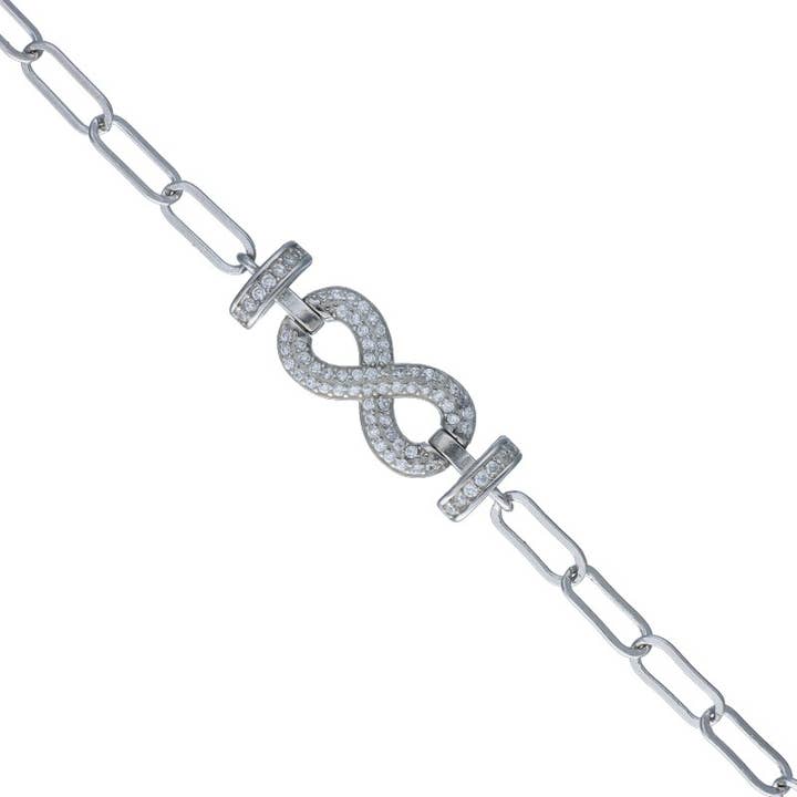 Armband aus Sterlingsilber Unendlichkeit mit Brillanten für den Großhandel von Las Joyas de Amanda