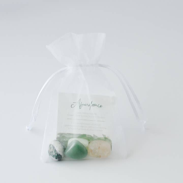 Drops of Gratitude - Vente Pierre et cristal de spiritualité - Pochette à pierres précieuses - Abundance2