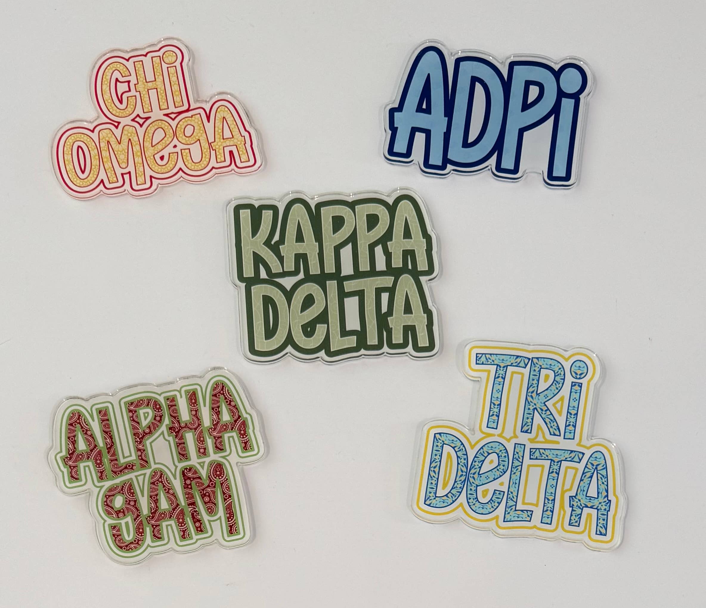 Buttongirl99 - Wholesale Magnet - Sorority Colorful Acrylic Magnet4