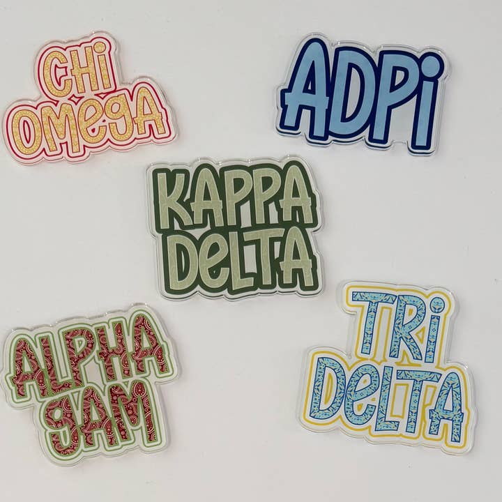 Buttongirl99 - Wholesale Magnet - Sorority Colorful Acrylic Magnet4