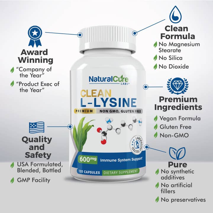 Natural Cure Labs - Wholesale Oral Supplement/Vitamin - Clean L-Lysine 600mg3