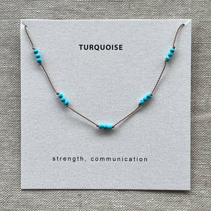 Turquoise Knotted Necklace- Strength for wholesale by Soulsilk