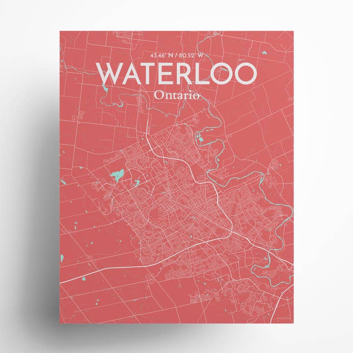 OurPoster.com - Wholesale Poster - Waterloo City Map Poster188
