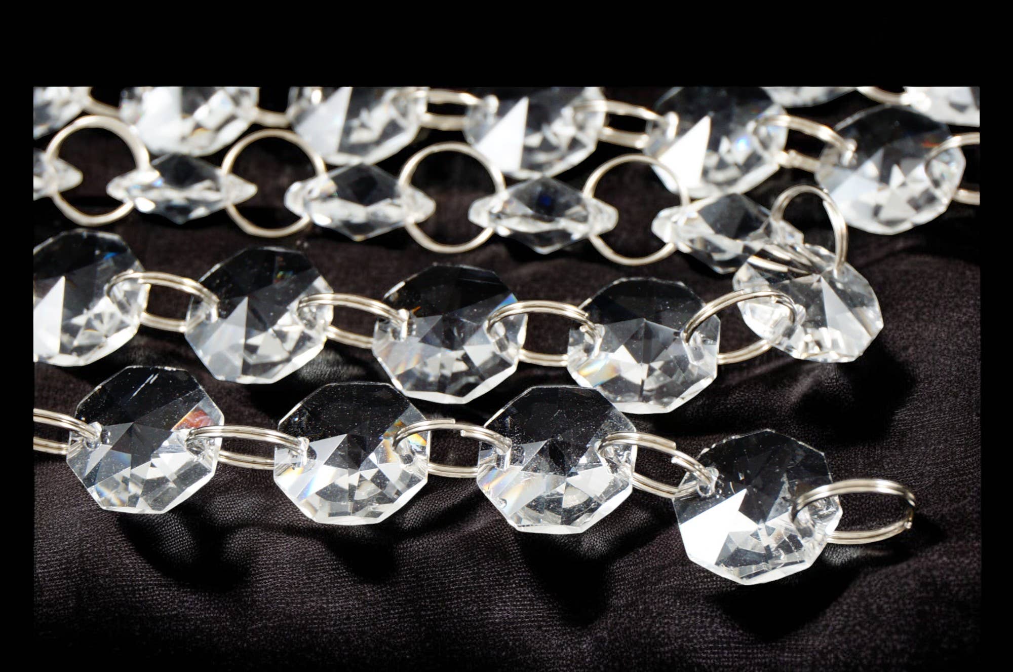 Decor N Beyond - Wholesale Bunting/Garland - 36" Octagon Crystal Bead Chain with Jump Ring Connectors4