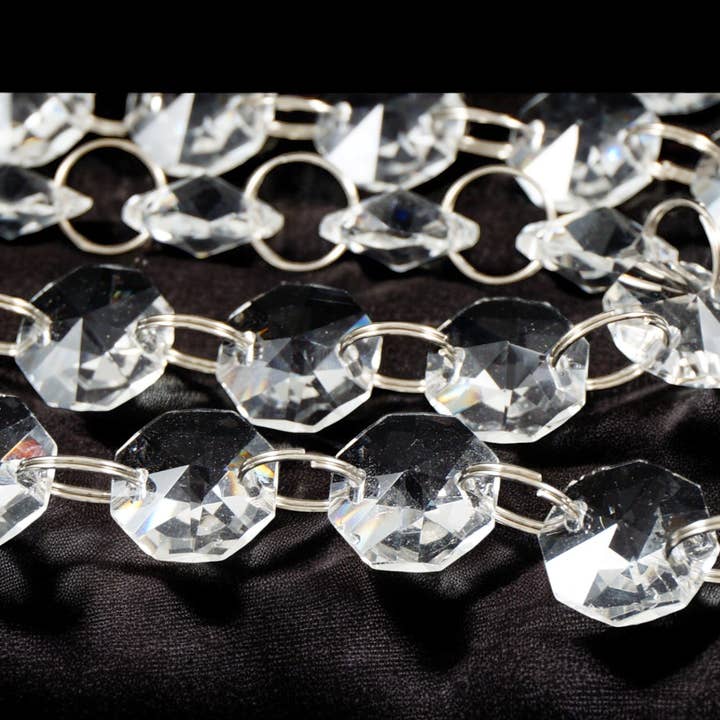 Decor N Beyond - Wholesale Bunting/Garland - 36" Octagon Crystal Bead Chain with Jump Ring Connectors4