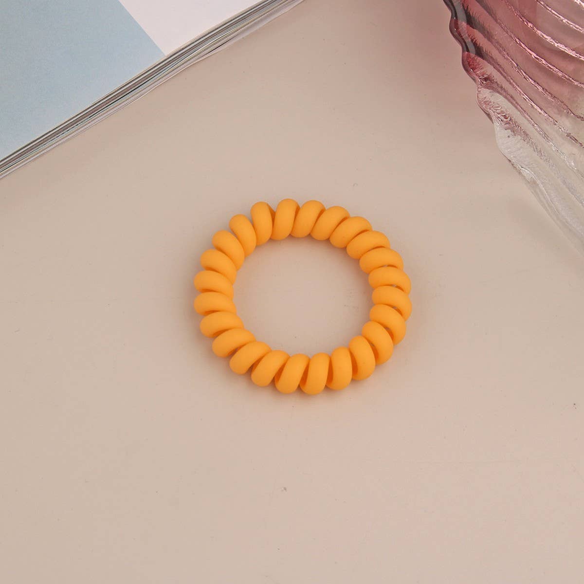 NINEXIS - Wholesale Hair Tie - CWAHA1379_SIMPLE FROSTED PHONE CORD HAIR TIE8