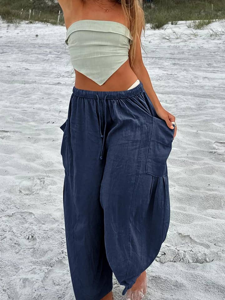 NINEXIS - Wholesale Pants - Women's - CWBLP0709_LOOSE CASUAL COTTON AND LINEN TROUSERS21