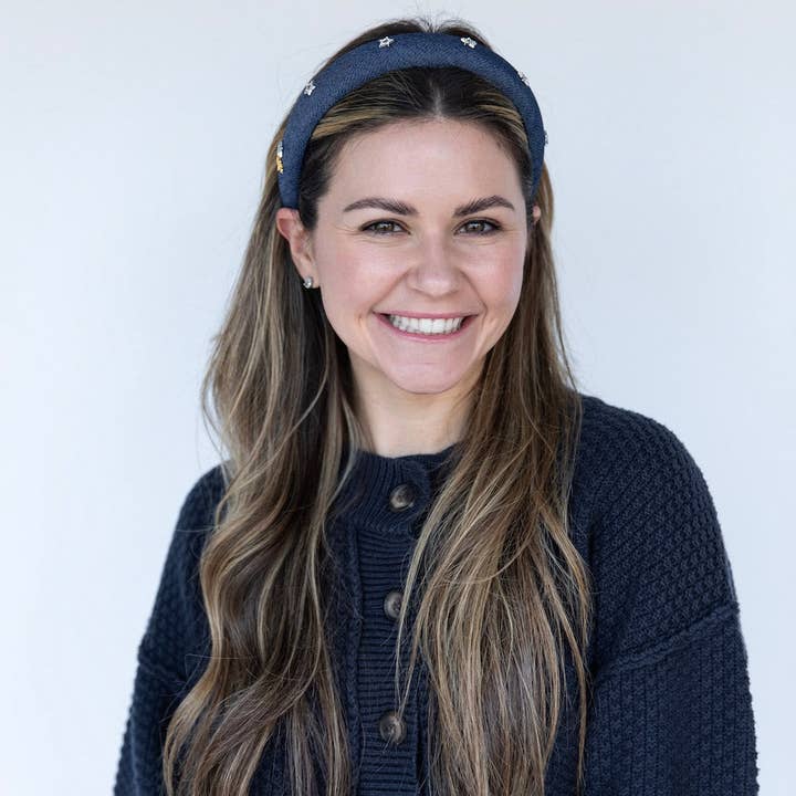 Classic Padded Star Headband - Dark Wash for wholesale by Headbands of Hope | One Purchased One Donated