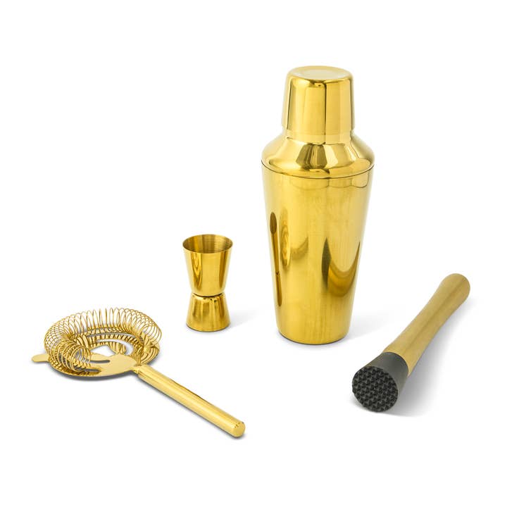 Core Home - Wholesale Bar Tool - 4pc 17oz Shaker Set - Gold
