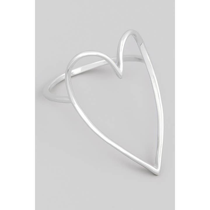 The Looks by Fame Accessories - Wholesale Cocktail/Statement Ring - Heart Cut Out Ring