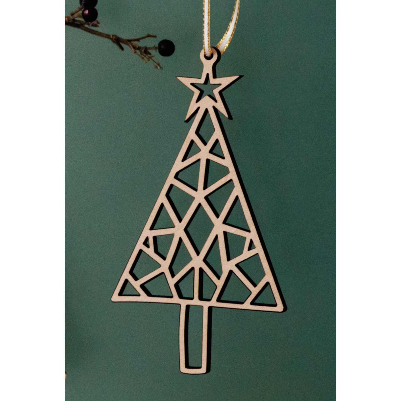 Reece Design Works - Wholesale Ornament - Wood Tree Christmas Ornaments0