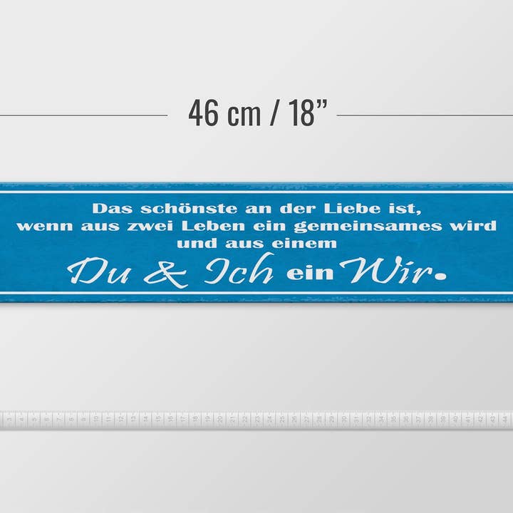 Femer - Wholesale Sign - Wooden sign saying 46x10 cm Liebe zwei Leben Du Ich ein Wir deco sign4