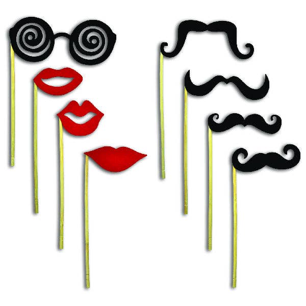 Kipp Brothers - Wholesale Party Favor - Fun Photo Booth Disguises On a Stick 8 Pack