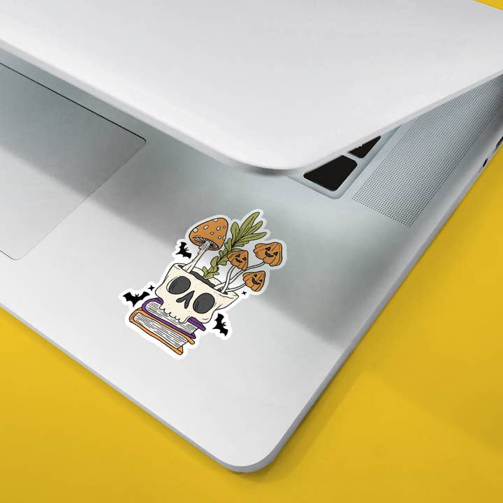 Loftipop - Vente Autocollant - Autocollant Rétro Crâne et Champignons, Cadeaux Dark Academia2