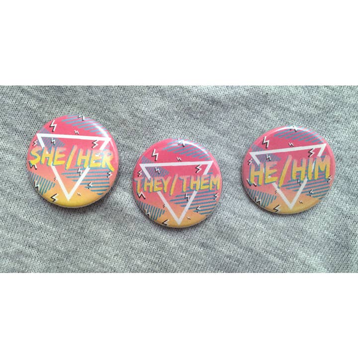 90er-Jahre-Pronomen-Button oder -Magnet für den Großhandel von Support the T