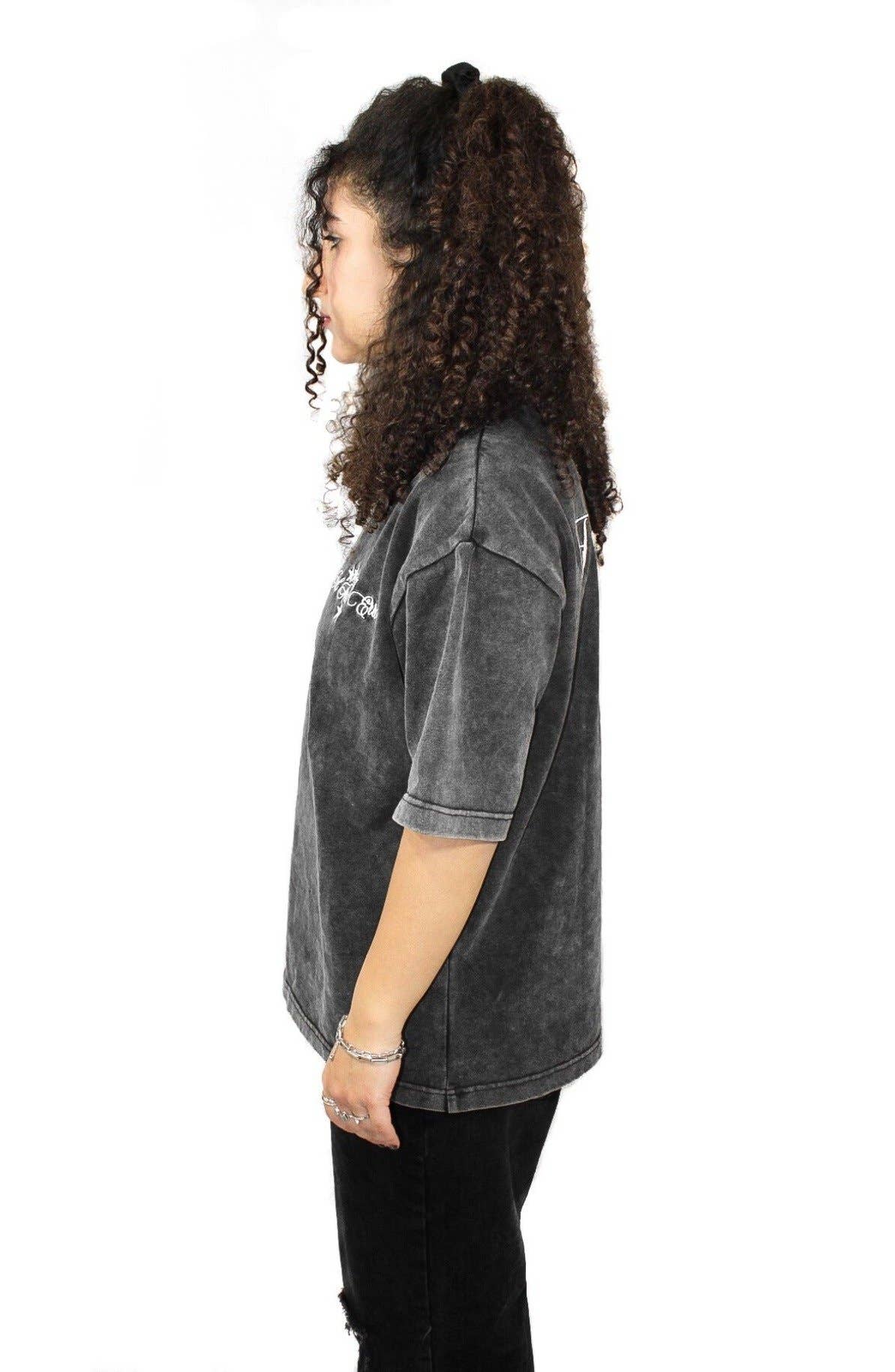 Trial And Error - Wholesale T-Shirt - Women's - Star Stream Washed Black T-Shirt4