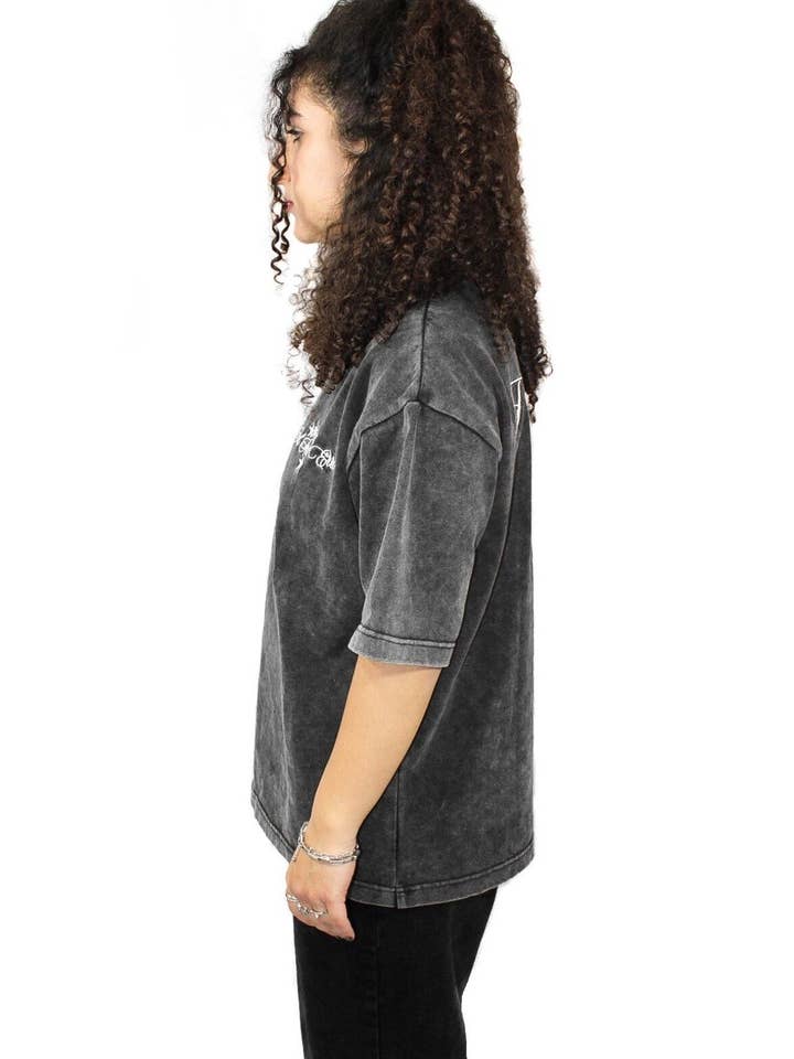 Trial And Error - Wholesale T-Shirt - Women's - Star Stream Washed Black T-Shirt4