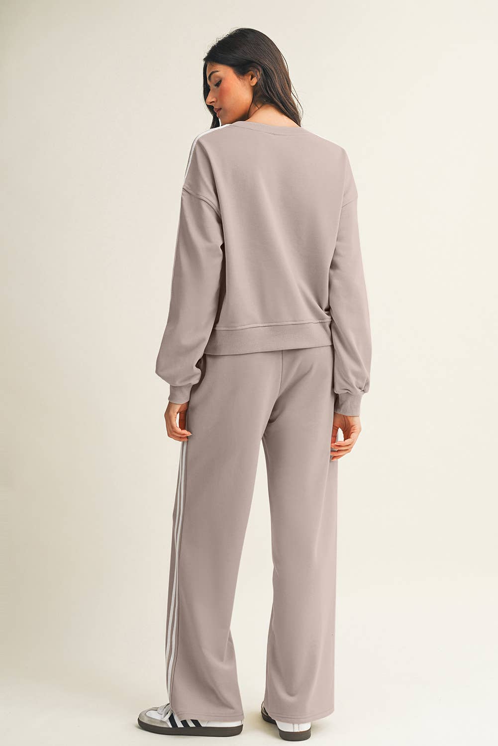 Little Daisy Closet - Wholesale Top & Pant Set (NOT Loungewear) - Women's -  LDC Striped Crewneck Pullover Sweatpants 2pcs Outfit10