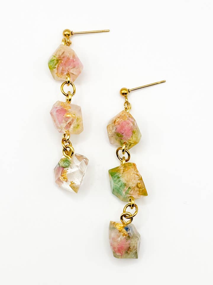 Pendientes de Estudio de Cristal de 3 Gotas Late Bloomers para venta al por mayor de CH Design