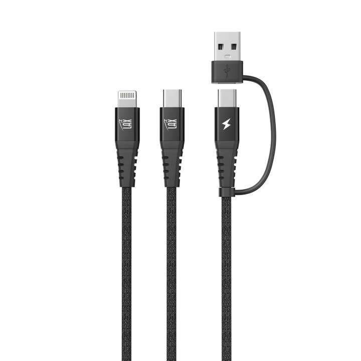 LAX Gadgets - Wholesale Charging Cable - 4-in-1 USB-A/USB-C to USB-C and Iphone Cables-Retail Pack6