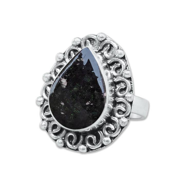 Handmade Jewels - Wholesale Multi-Stone Ring - Nuummite Rings – Handmade, Silver-Plated, Grounding (Made To Order)12