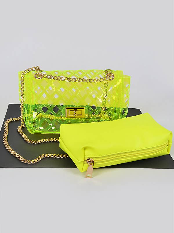 Sac à bandoulière transparent découpé pour la vente par Shop Neighbors