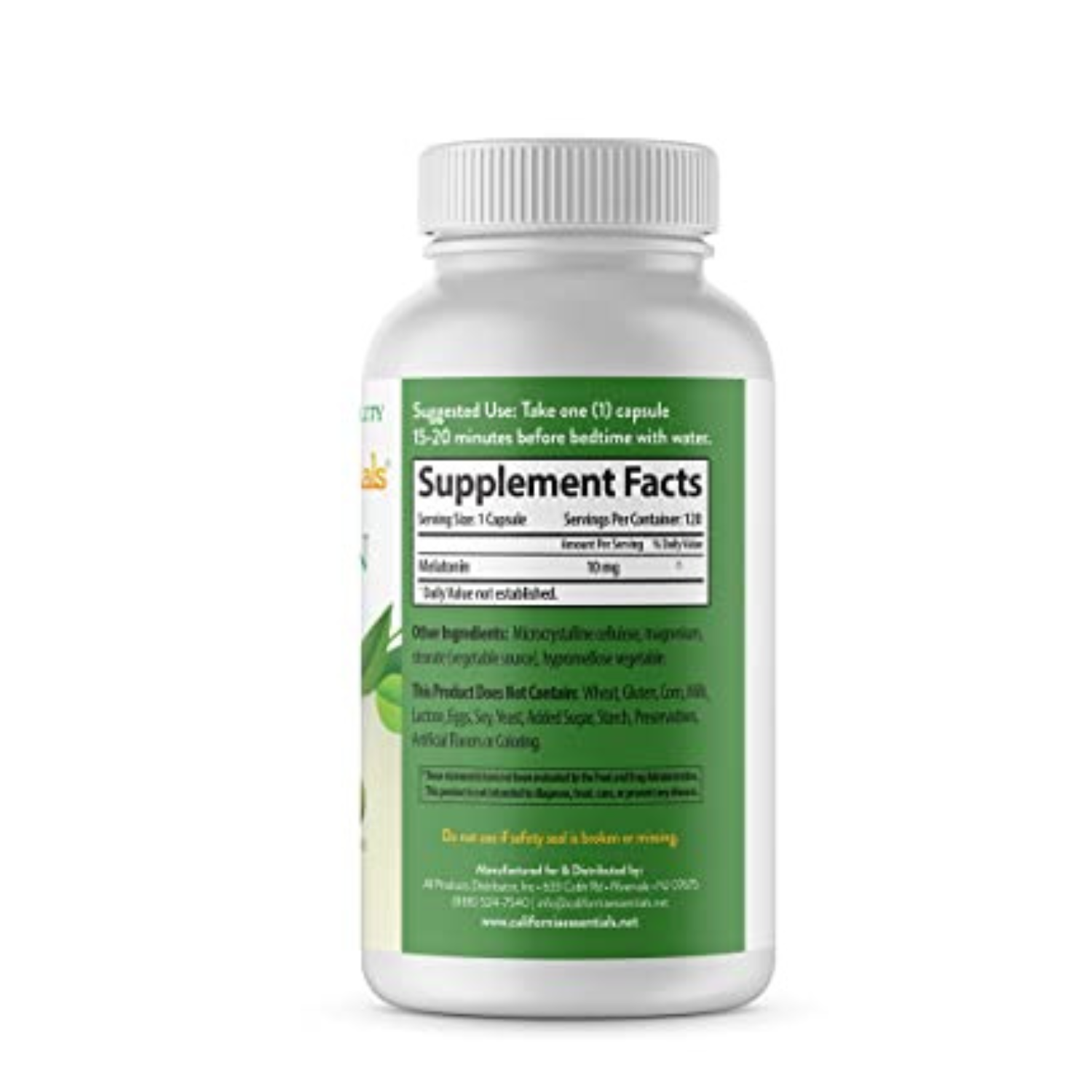 California Essentials - Wholesale Oral Supplement/Vitamin - Melatonin Natural Sleep Aid Supplement - 10mg Gluten Free8