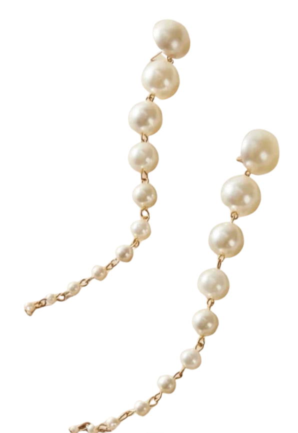 HoopLa - Wholesale Dangle Earrings - Penelope Pearl Duster Earring- Steel Post 5