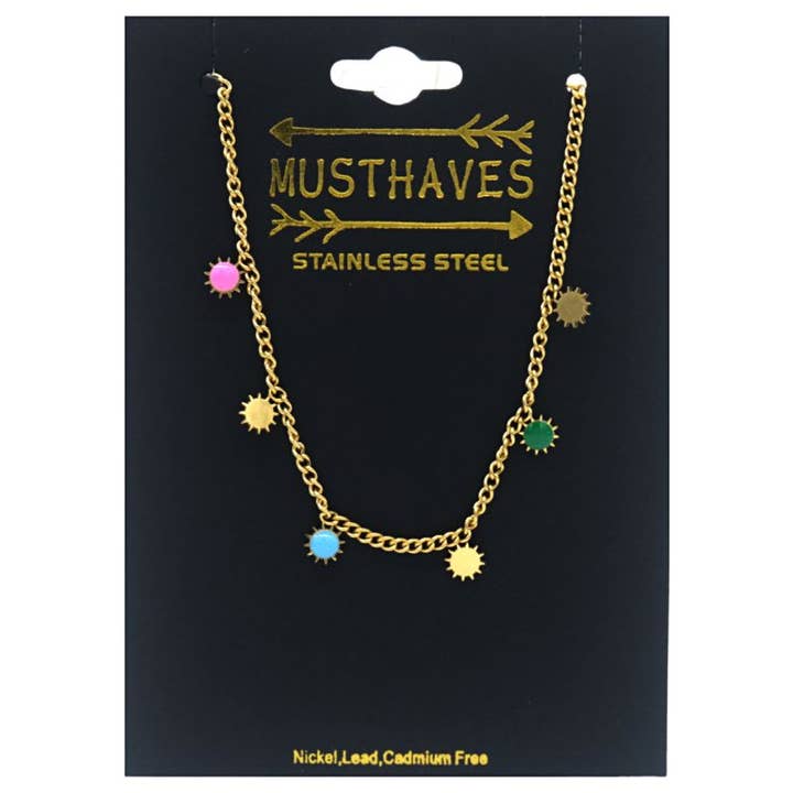Officielmode - Venta al por mayor Pulseras de cadenas y eslabones - Brazalete multicolor de acero inoxidable Sun Gold
