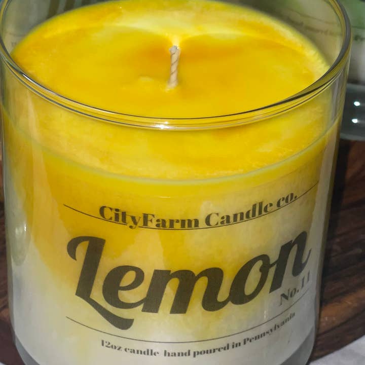 lemon marble candle for wholesale by City Farm Candle Co