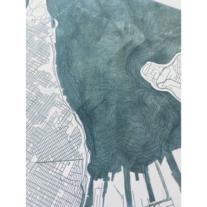 Turn-of-the-Centuries - Wholesale Art Print - Tacoma Washington Water Map-drawing PRINT2