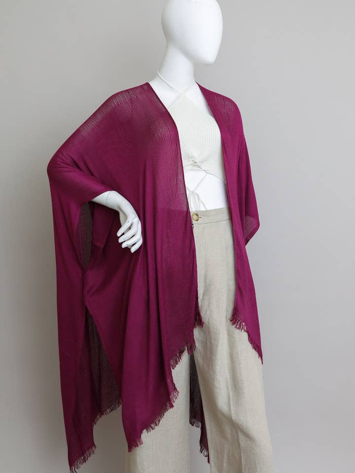 Leto Accessories - Vente Kimono – femme - Kimono bohème chic Festival Fantasy avec bord effiloché - plus de 10 couleurs10