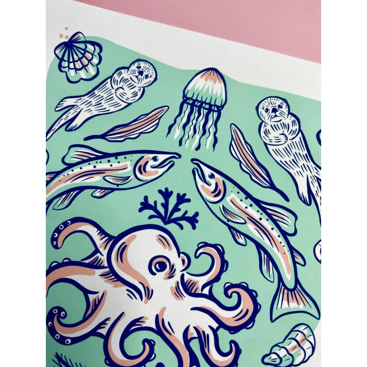 Melissa Pothier Art - Wholesale Art Print - Sea Animal Print, Pacific Northwest Creatures, Orca Art 6