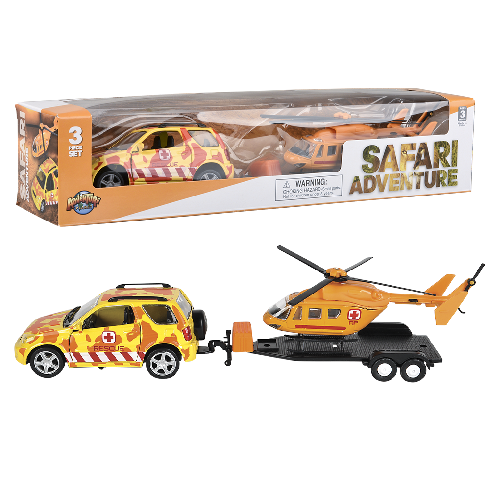 The Toy Network - Wholesale Toy Set - Kids - SAFARI DIECAST 4 X 4 ROVER AND HELICOPTER5