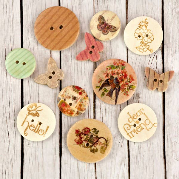 Prima Marketing Inc - Wholesale Craft Supplies - Wood Button - Fairy Rhymes0