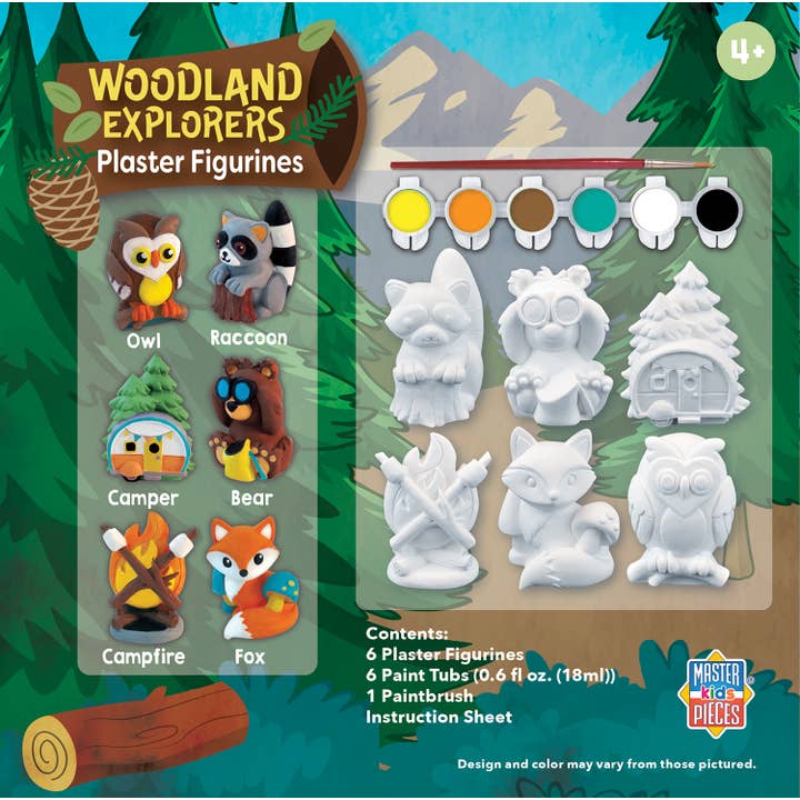 Masterpieces Puzzles - Wholesale DIY Craft Kit - Woodland Explorers - Plaster Figurine Paint Set