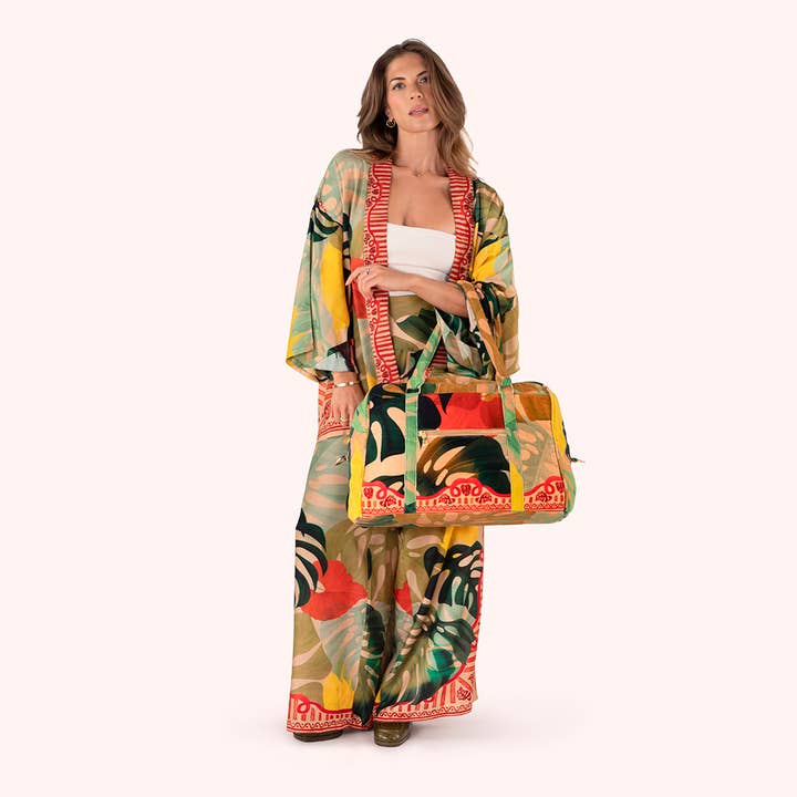 Green *SS26* Luxe Weekender Bag - Exotic Leaves for wholesale on Faire7