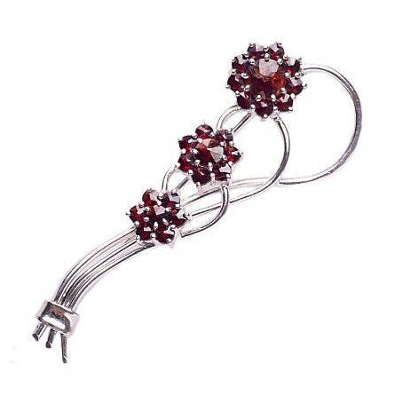 Broche Tre Blomster Med Bøhmisk Granat for engroshandel hos Madeka e.U.