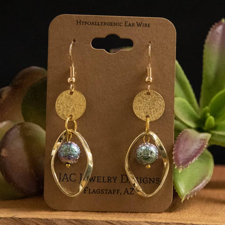 JAC Jewelry Designs - Vente Boucles d'oreilles pendantes - Boucles d'oreilles ovales astéroïdes1