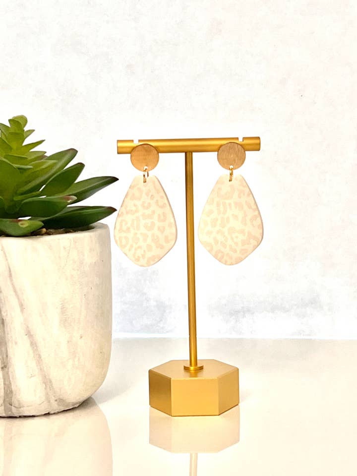 Leopard earrings for wholesale by Making With Grace