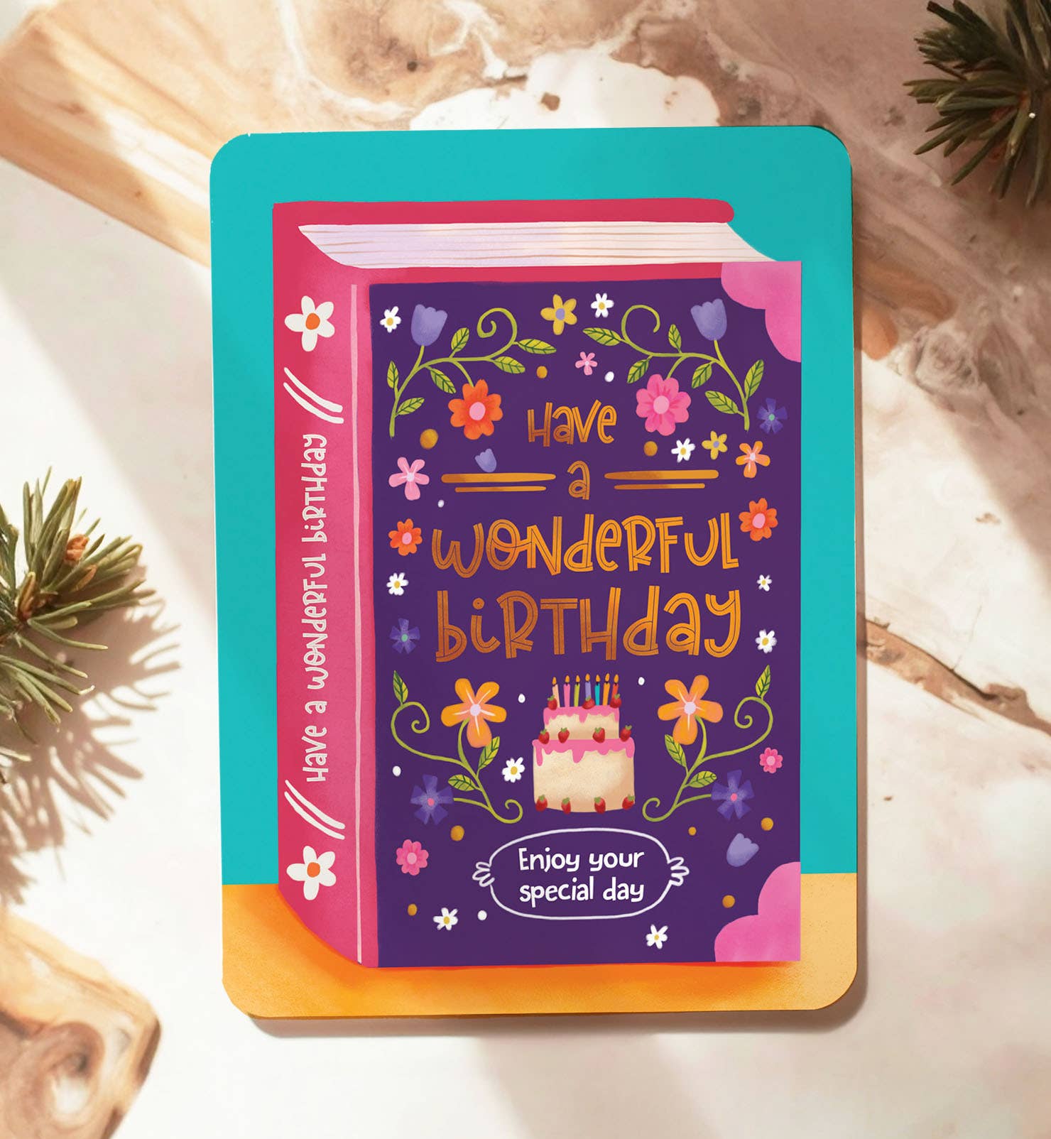 Aniet Illustration - Wholesale Verjaardagskaartje - Kaart verjaardag felicitatie boek bloemen vrouw ansichtkaart1