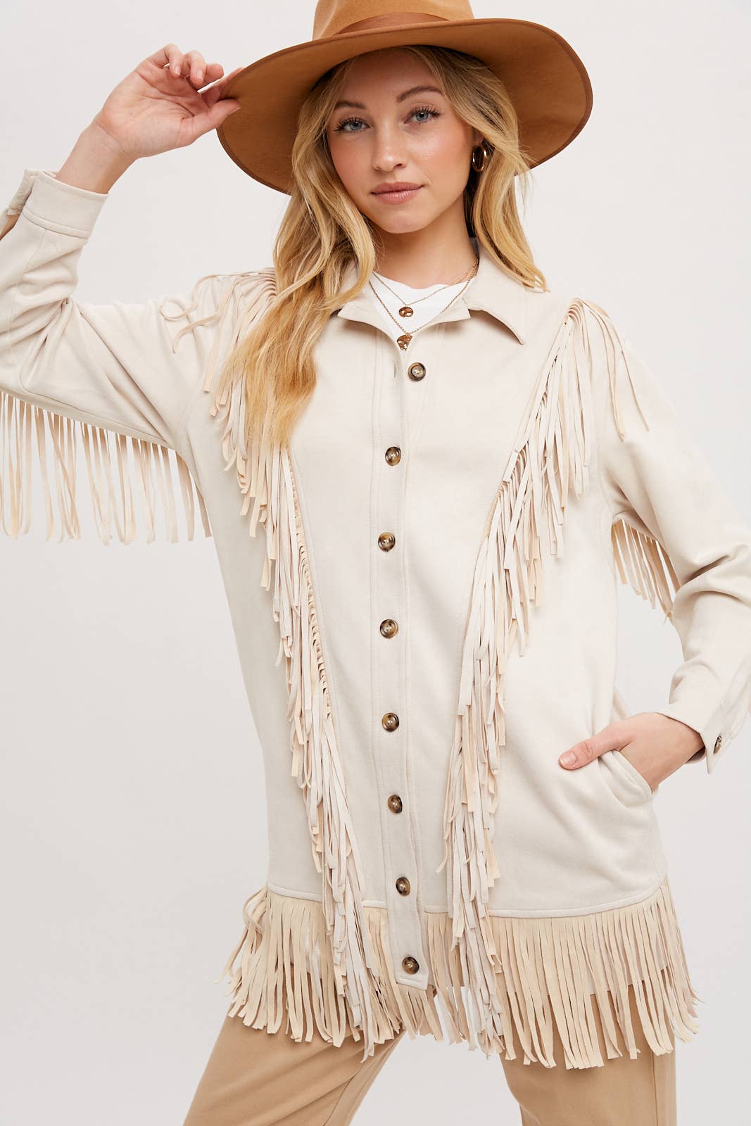 Bluivy - Wholesale Jacket - Women's - VEGAN SUEDE FRINGED JACKET23