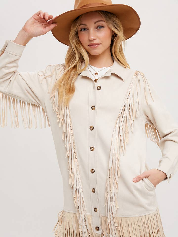 Bluivy - Wholesale Jacket - Women's - VEGAN SUEDE FRINGED JACKET23