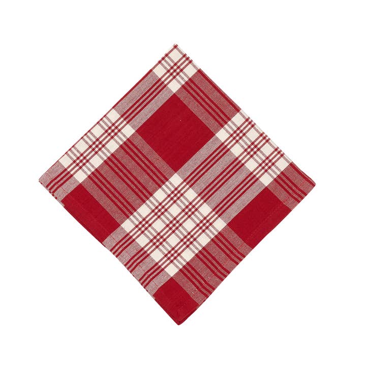 Napkins Pattern - Stone Red Plaid for wholesale by Accent Linen