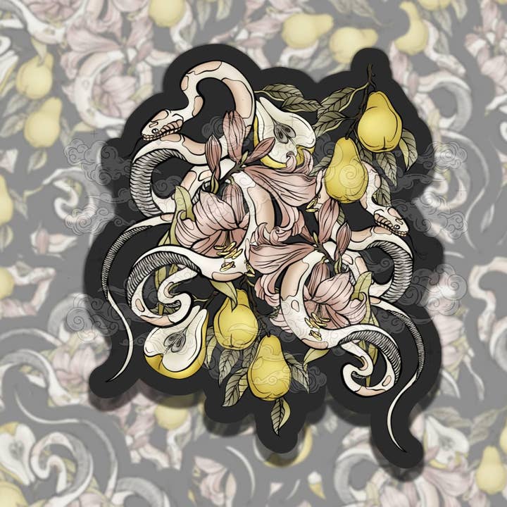 Frutas del Edén Whimsigoth Colorido Vinilo Adhesivo, Femenino para venta al por mayor de Sticky Sadness Designs