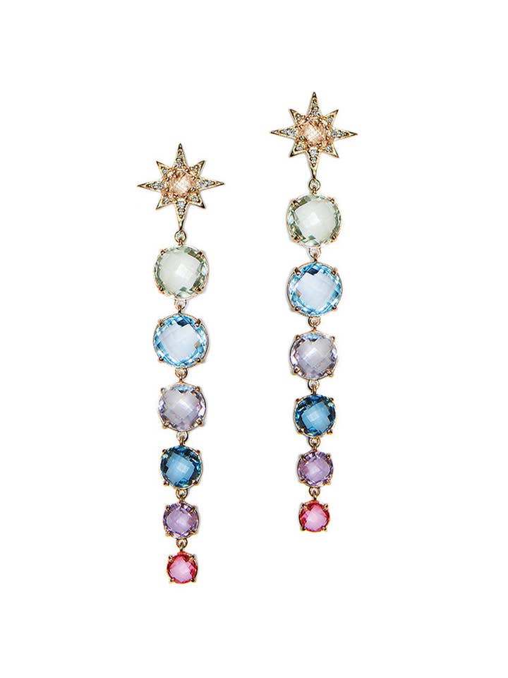 Aztec Long Graduated Starburst Earrings for wholesale by ANZIE