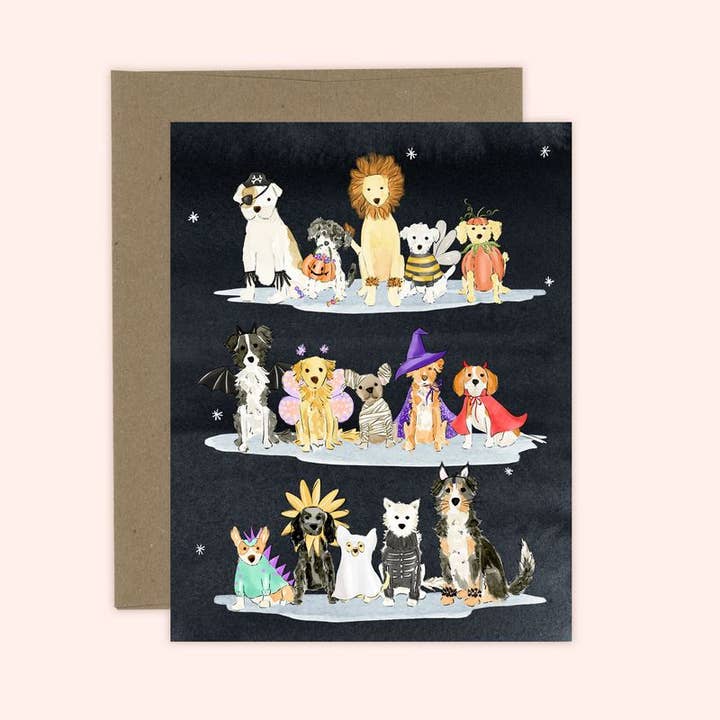 Cartão de Cachorrinhos Assustadores por atacado de Almeida Illustrations